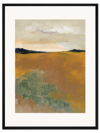 Gerahmter Kunstdruck Ockerfarbene Landschaft