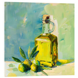Akrylglastavla Olive Oil Bottle