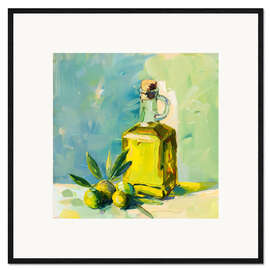 Innrammet kunsttrykk Olive Oil Bottle
