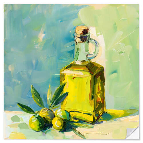 Selvklebende plakat Olive Oil Bottle
