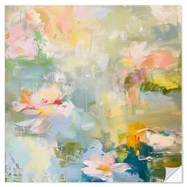 Sticker mural Blooms on the Pond