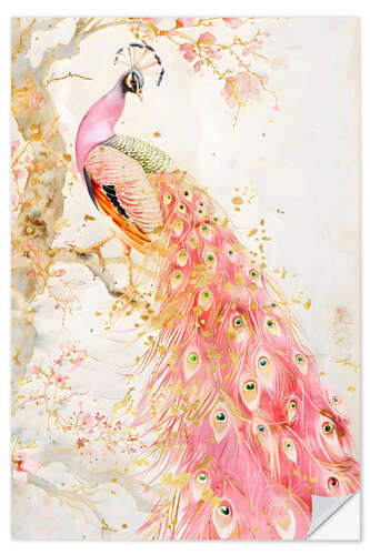 Sticker mural Pastel Peacock