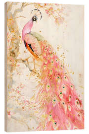 Wood print Pastel Peacock