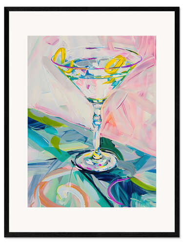 Plakat artystyczny premium w ramie Colourful Martini