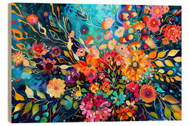 Wood print Garden colour explosion - Creative Studio