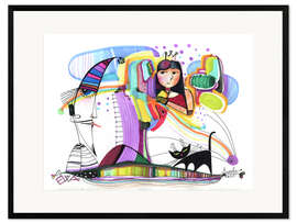 Gerahmter Kunstdruck Abenteuer der schwarzen Katze