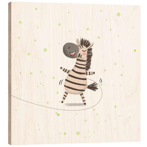Trätavla Disco Zebra