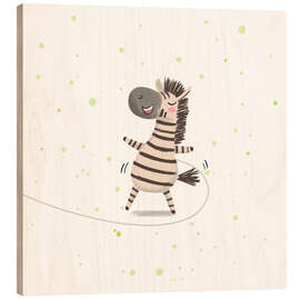 Trätavla Disco Zebra