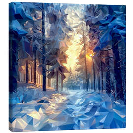 Canvas print Morning in the Winter Forest - Maria Tuzhilkina