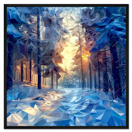 Gerahmter Kunstdruck Morgen im Winterwald