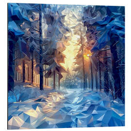 Magnettafel Morgen im Winterwald