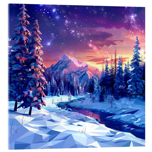 Quadro em acrílico Sunset in the Winter Alps