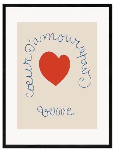 Stampa artistica con cornice Coeur d'Amour epris - Verve
