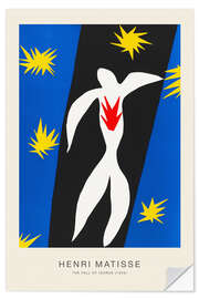 Muursticker The Fall of Icarus, 1945 - Henri Matisse