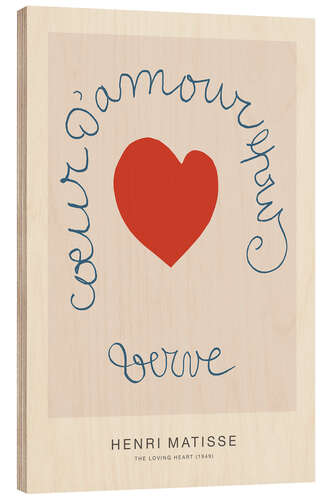 Wood print The Loving Heart, 1949 - Henri Matisse