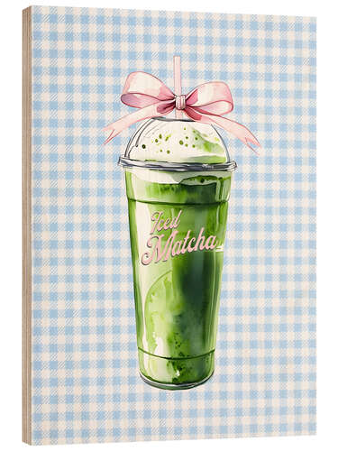 Wood print Iced Matcha