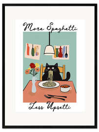 Kunsttryk i ramme More Spaghetti Less Upsetti