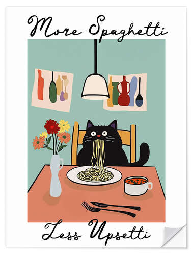Naklejka na ścianę More Spaghetti Less Upsetti