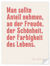 Wandsticker Freude des Lebens - Oscar Wilde
