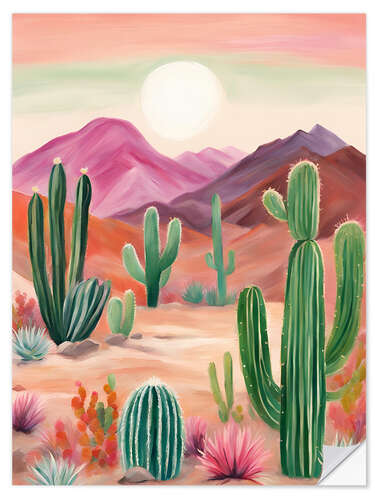 Sticker mural Cactus desert
