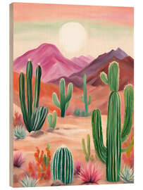 Cuadro de madera Cactus desert