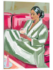 Galleriprint Woman on red sofa