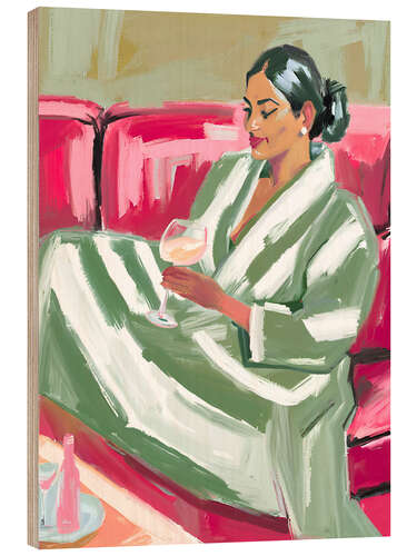 Trebilde Woman on red sofa