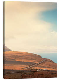 Stampa su tela Coastal road on the high plateau of Lanzarote - Michael Schulz Dostal