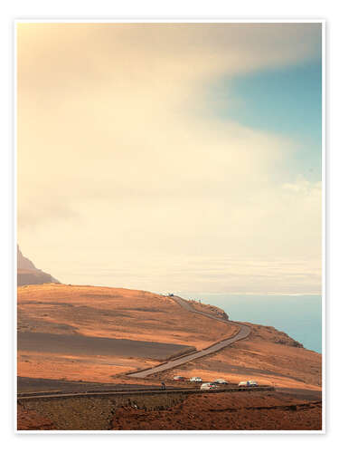 Poster Küstenstraße auf dem Hochplateau Lanzarotes