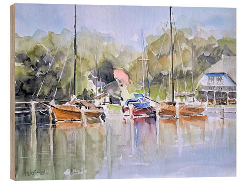 Tableau en bois Althagen Harbor, Ahrenshoop