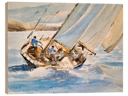 Tableau en bois Sailing downwind
