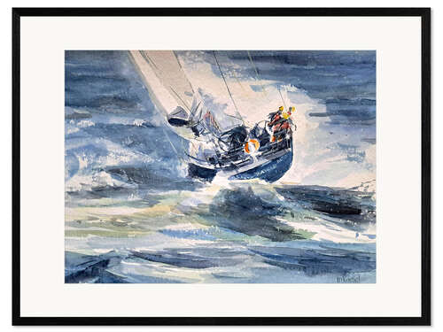 Impresión de arte enmarcada Stormy waves