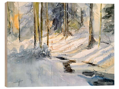Wood print Winter light
