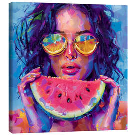 Canvastavla Juicy Watermelon and Bright Brunette