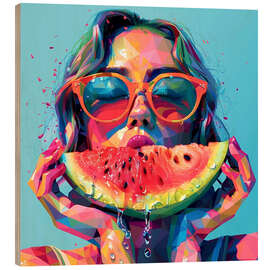 Holzbild Summer Enjoyment - Maria Tuzhilkina