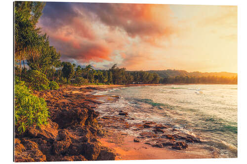 Gallery Print Turtle Bay bei Sonnenuntergang, Oahu