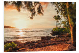 Alubild Turtle Bay bei Sonnenuntergang, Oahu - Chiara Salvadori