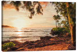 Quadro em tela Turtle Bay a the sunset, Oahu - Chiara Salvadori