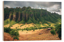 Holzbild Das Jurassic Valley, Kualoa Ranch, Oahu - Chiara Salvadori