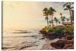 Quadro em tela The Turtle Bay at the sunset, Oahu - Chiara Salvadori