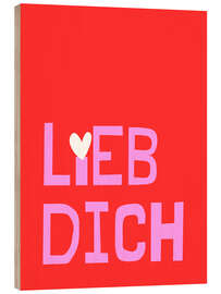 Holzbild Lieb dich - Ohkimiko