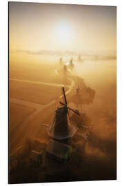 Aluminium print Dutch windmills at sunrise - Martin Podt