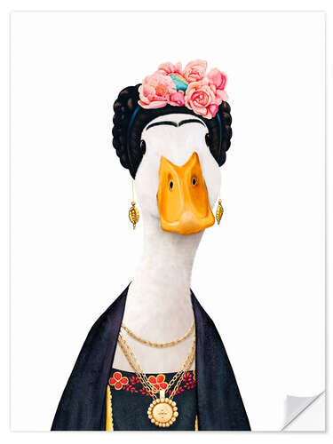 Selvklæbende plakat Duck Frida