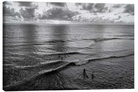 Canvas print Surfers out in the ocean, Siargao, Philippines