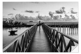 Muursticker Surfer on the jetty, Siargao, Philippines