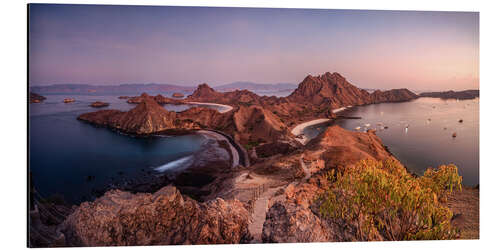 Alubild Sonnenaufgang über der Insel Komodo, Indonesien