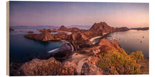 Obraz na drewnie Sunrise over the island, Komodo, Indonesia