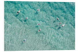 Hartschaumbild Surfer warten auf die Welle