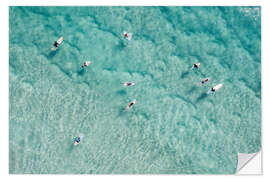 Wandsticker Surfer warten auf die Welle