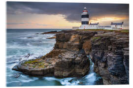 Acrylglasbild Felsenküste mit Leuchtturm Hook Head, Irland - Moqui, Daniela Beyer
